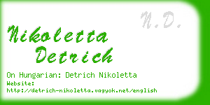 nikoletta detrich business card